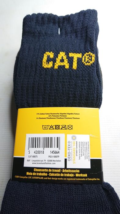 Skarpety robocze CAT Caterpillar wysokie Granatowe MOCNE 3 PAK 43-46