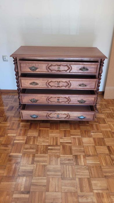 Mobilia Completa Quarto Cama Colchão Cómoda 2 Mesinhas Roupeiro