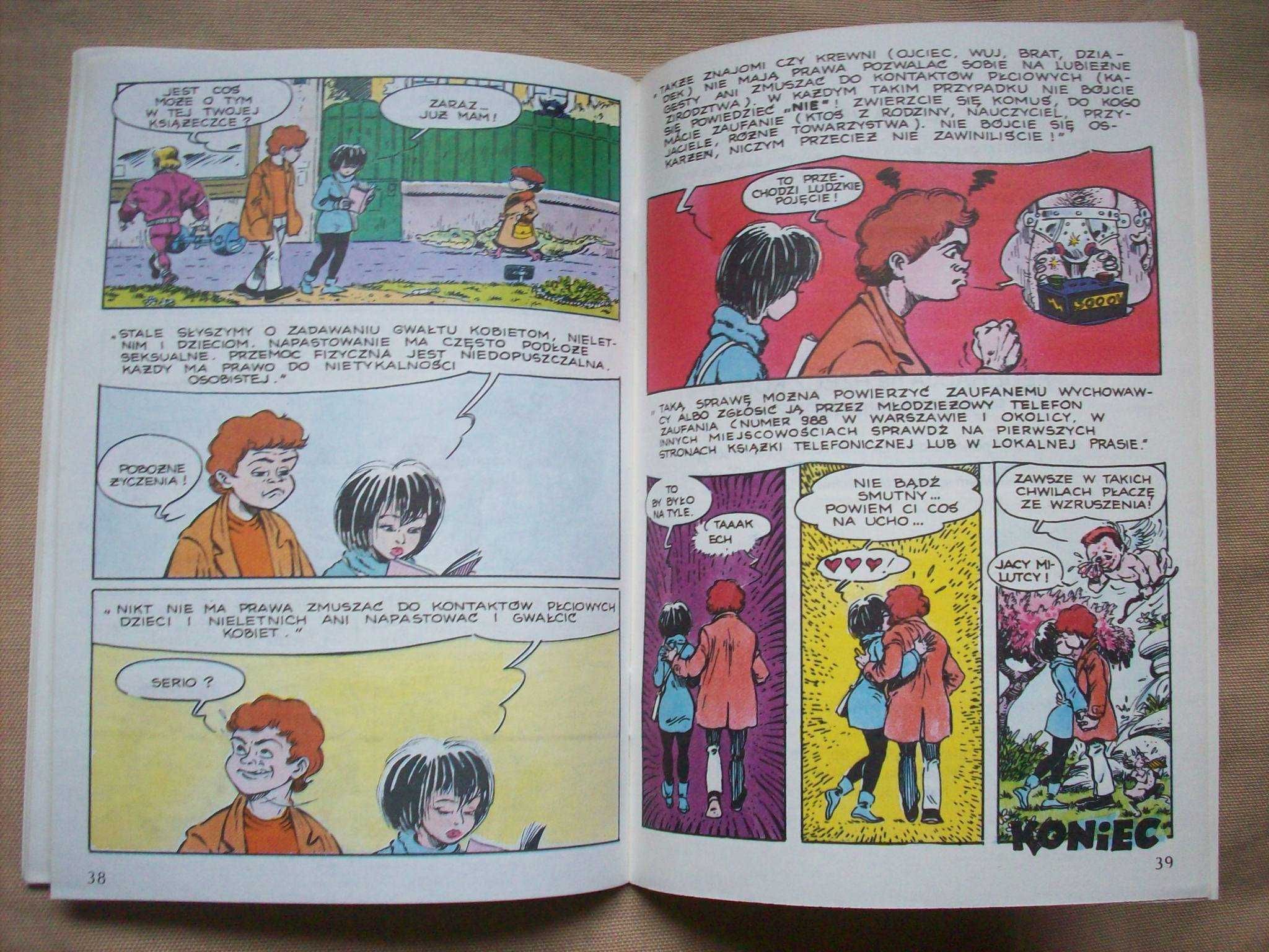 Seks? Ojej, co to jest? Komiks edukacyjny, rys. Moloch, 1992.