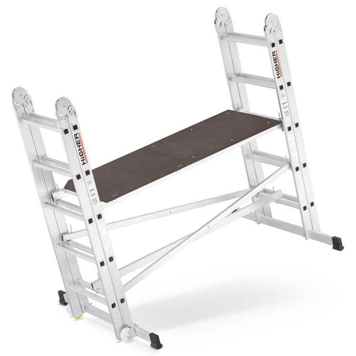 Rusztowanie aluminiowe drabinowe przegubowe jezdne HIGHER DR 2x5 4m