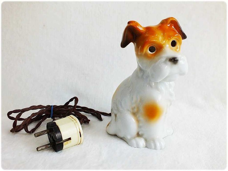 Przedwojenna Lampka - Piesek Porcelana 20-30' NP Neu Porzellan Tettau