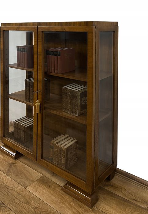 WITRYNA BIBLIOTEKA podręczna ART DECO antyk SZAFKA serwantka