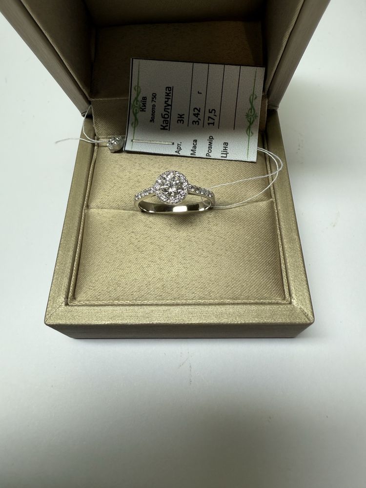 Кольцо Tiffany 750 проба 3.42 грамма, природные бриллианты 0.80 ct