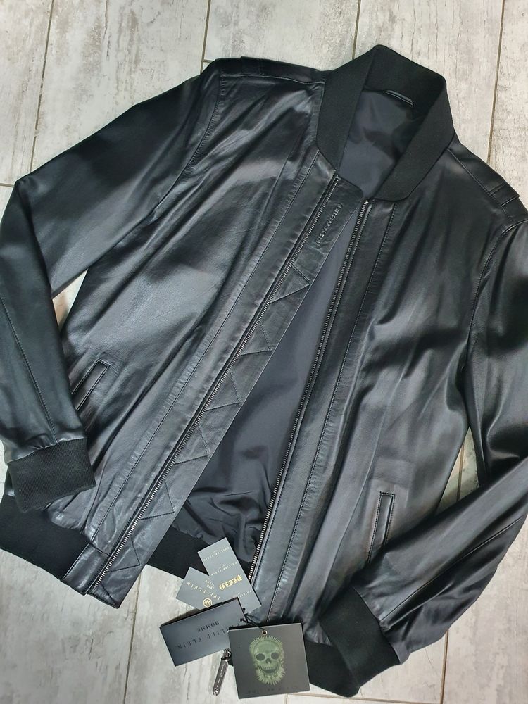 Розпродаж! Шкіряна куртка PHILIPP PLEIN-топ якість!