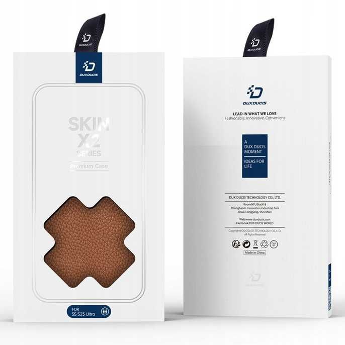 Dux Ducis Skin X2 Samsung Galaxy S23 Ultra etui skórzane z klapką brąz