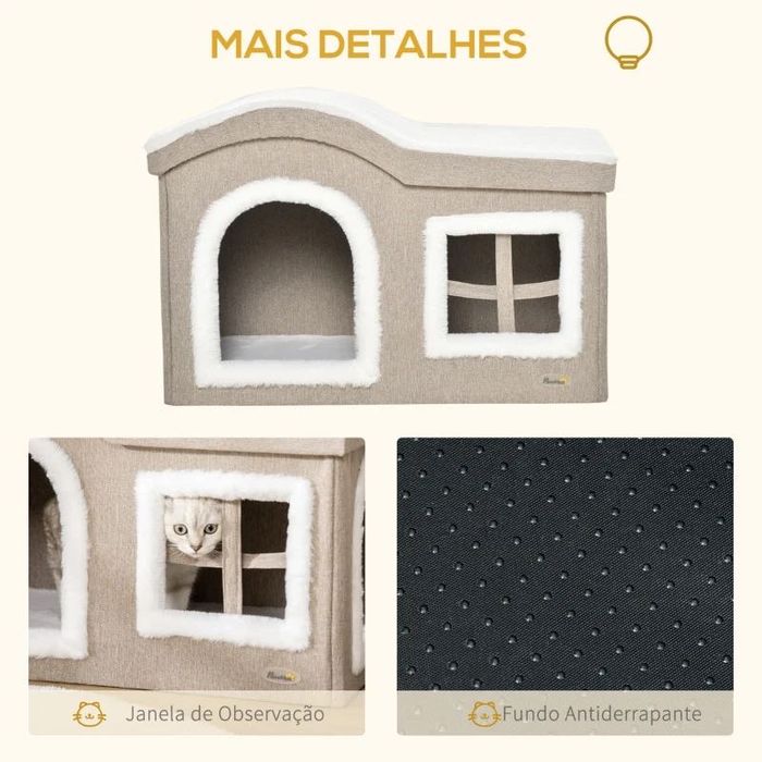 PawHut Casa Dobrável para Gatos