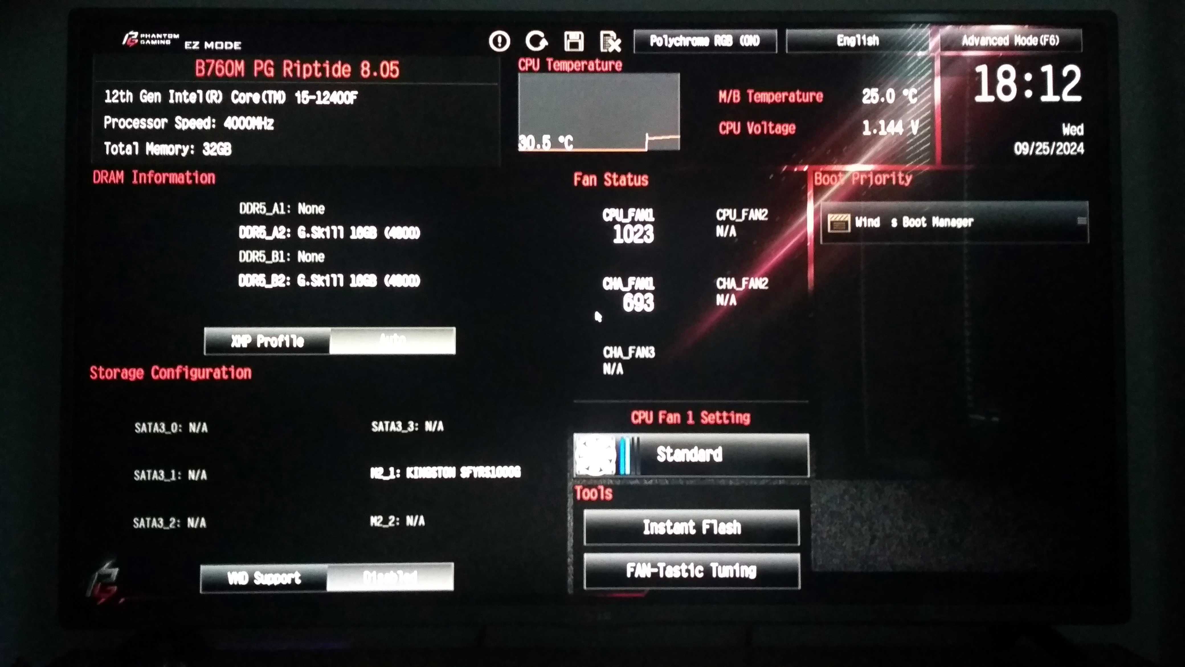 Komputer Gamingowy i5-12400F | RIPTIDE | DDR5 32GB | 1TB | RTX 4060