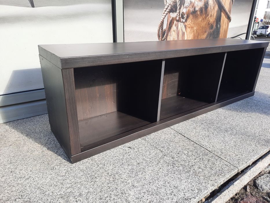 regał biurowy pokojowy na książki segregatory  półka słupek cieny brąz