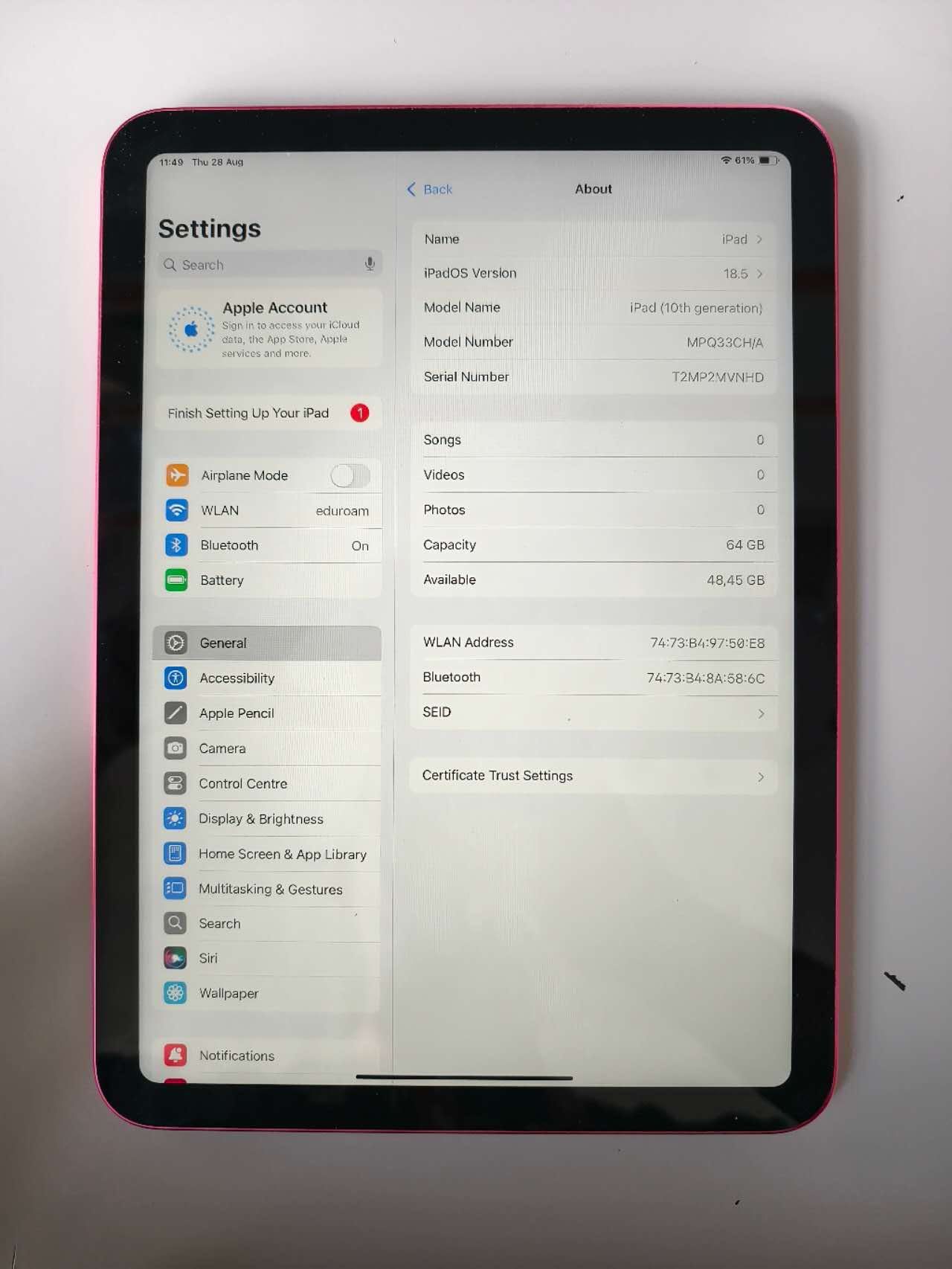 iPad 10gen 64GB pink