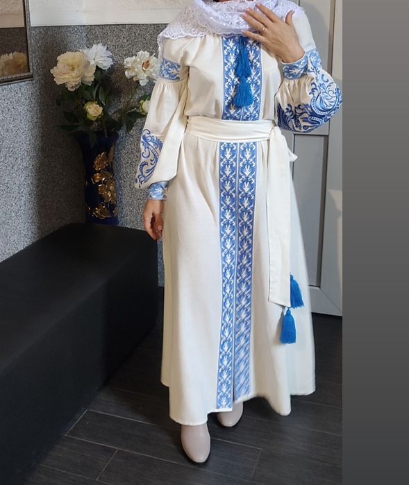 Плаття вишиванка під пояс. ЛЬОН
