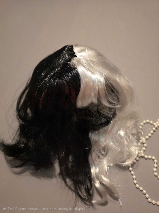 Cruella de mon zestaw peruka włosy rękawiczki cygaretka perły+ gratis