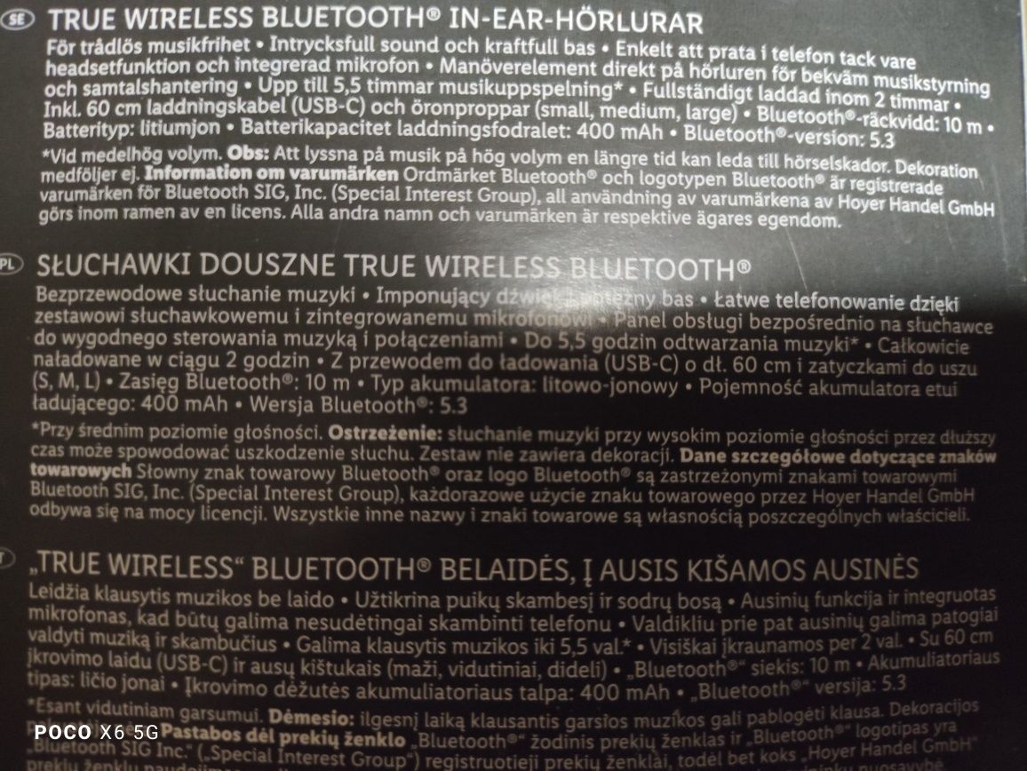 Silvercrest słuchawki douszne uszkodzone
