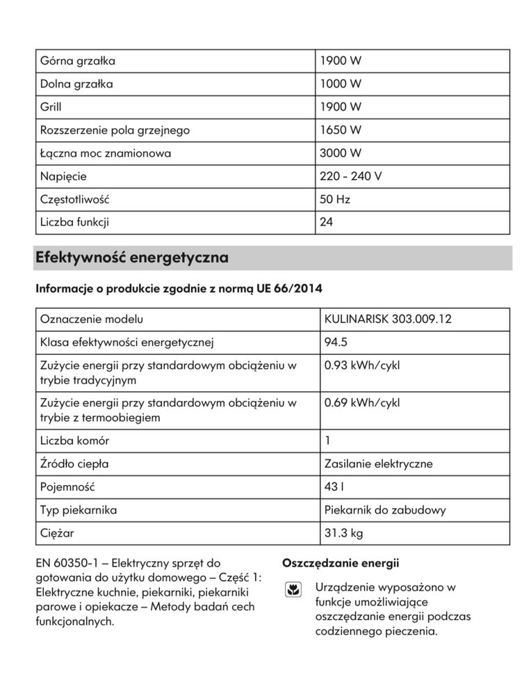 Piekarnik Ikea parowy Kulinarisk bogata wersja