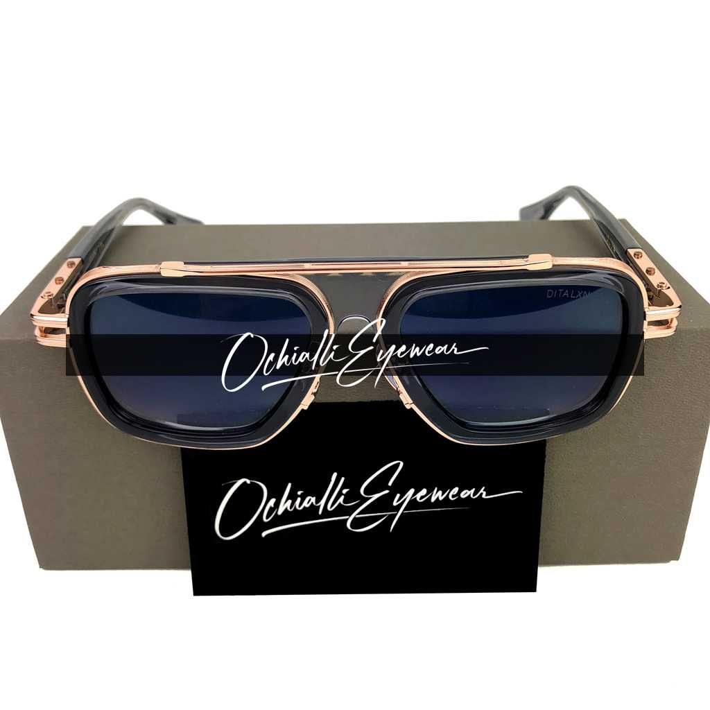 Okulary przeciwsłoneczne Dita LXN-EVO szaro/niebieskie z pudełkiem