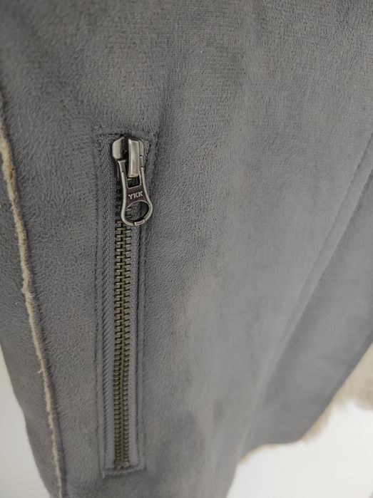 Stylowa Kurtka Kożuch IKKS szara z Futerkiem