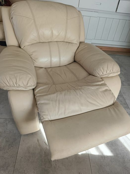Skórzany zestaw wypoczynkowy kler relax super stan
