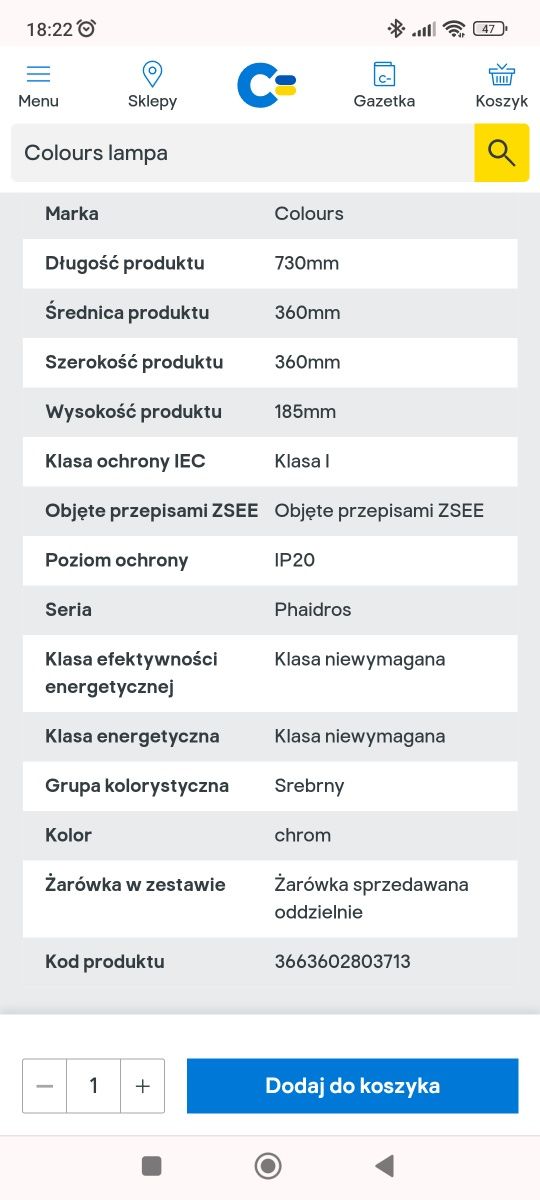 Lampa wisząca 5 żarówek G9