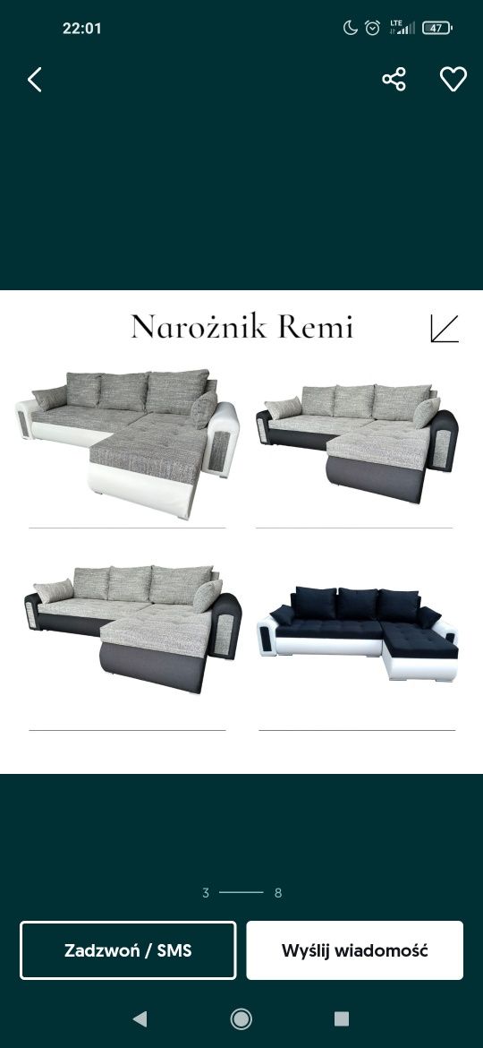 Narożnik z funkcją spania i pojemnikiem na pościel