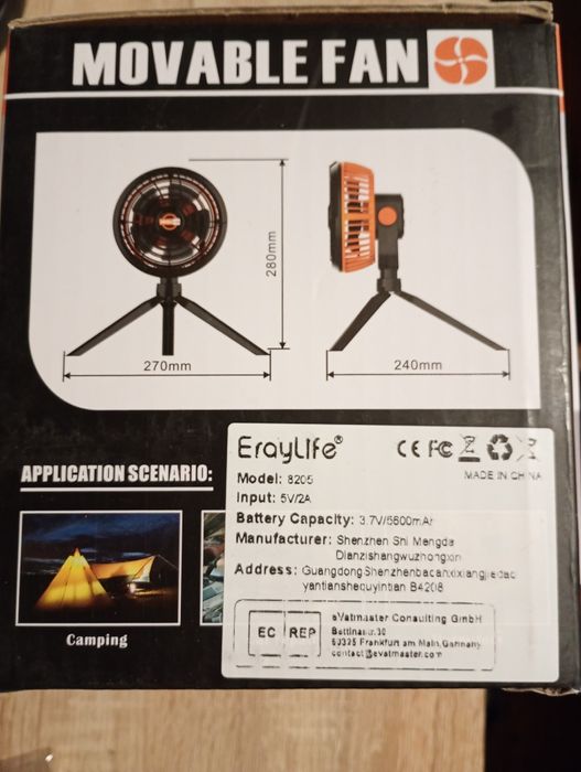 Przenośny wentylator 2 w 1