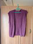 Sweter kamizelka z wełny rozmiar S vintage PRL bordoowy