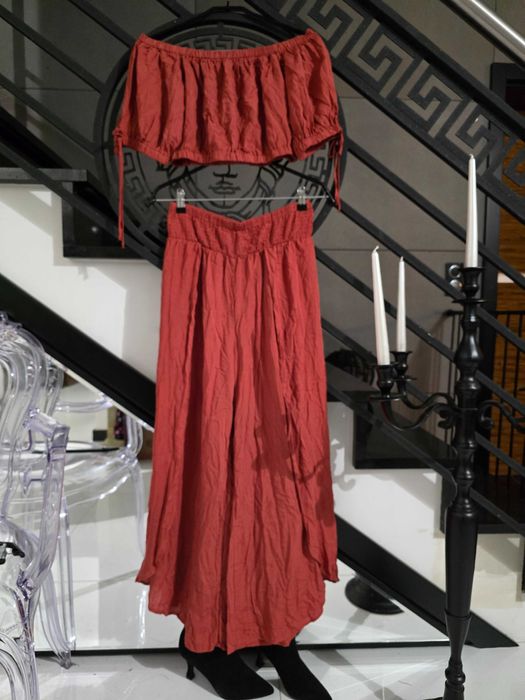 komplet letni musztardowy L