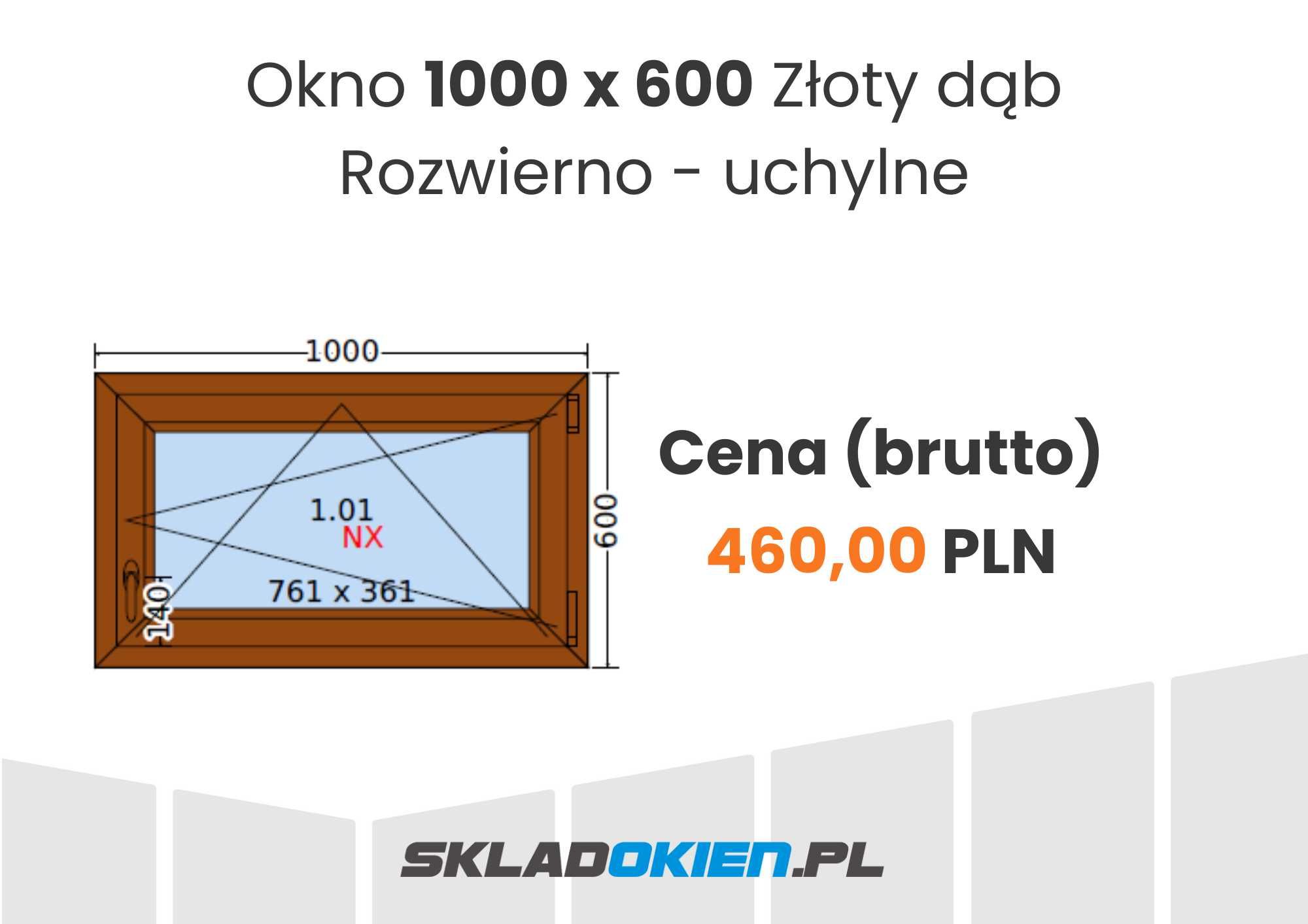 Okno 100x60 / 1000x600 - różne kolory / Wrocław / SKLADOKIEN.PL