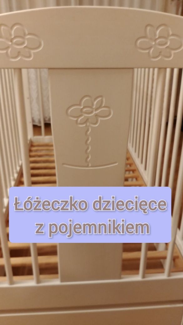 Łóżeczko dziecięce z pojemnikiem/szufladą