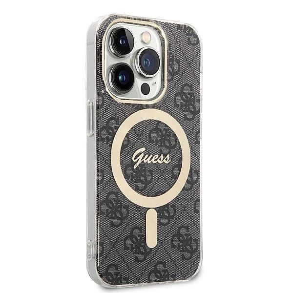 Etui Guess 4G Print MagSafe na iPhone 14 Pro + ładowarka indukcyjna -