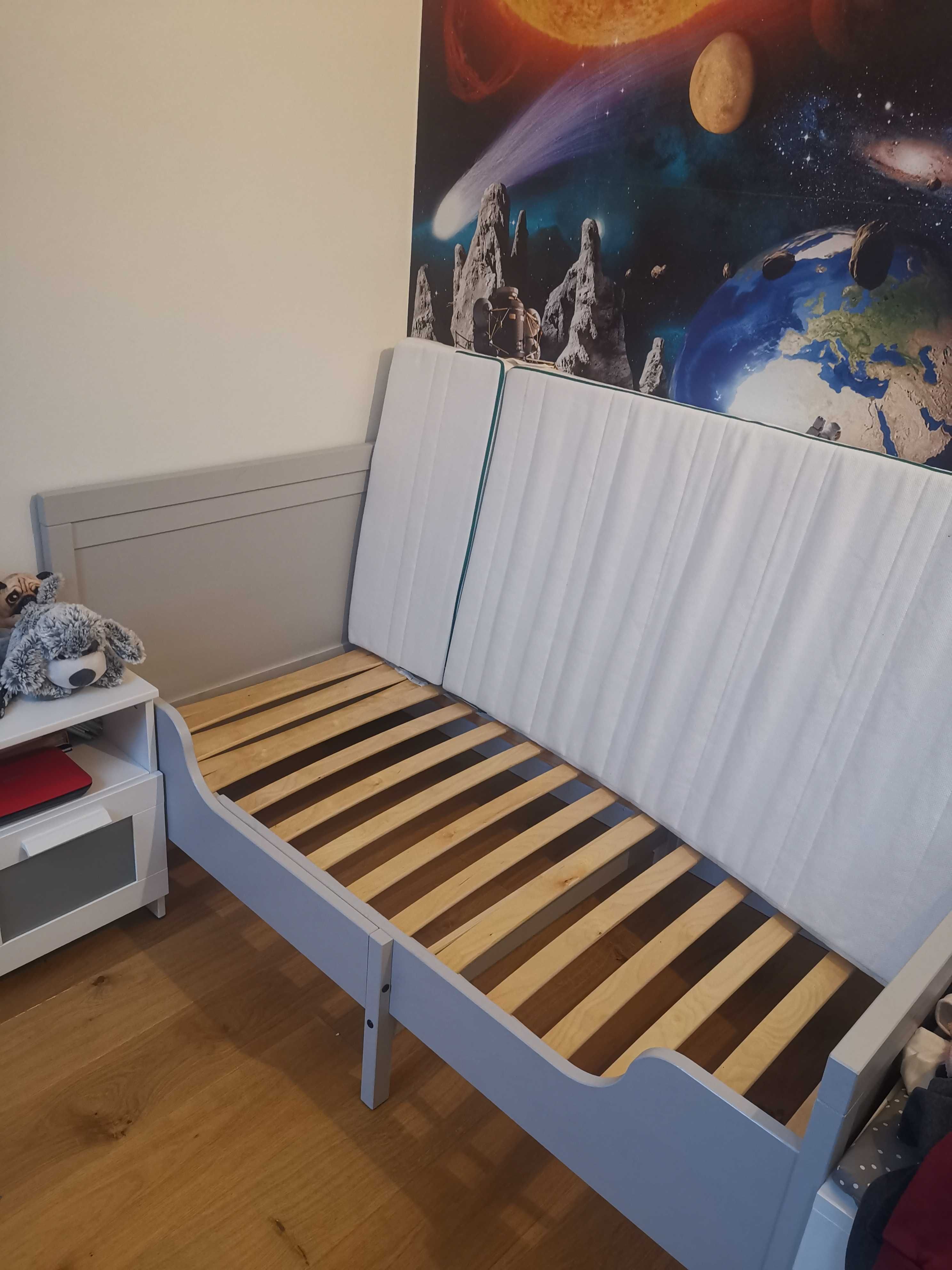 Łóżko dziecięce rozsuwane z materacem,Sundvik,IKEA,80X200