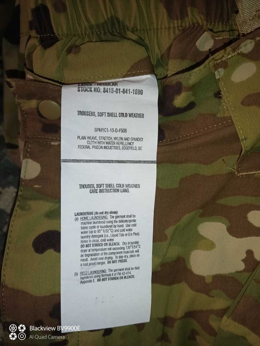 ECWCS level 5 soft shell OCP scorpion W2 L/R