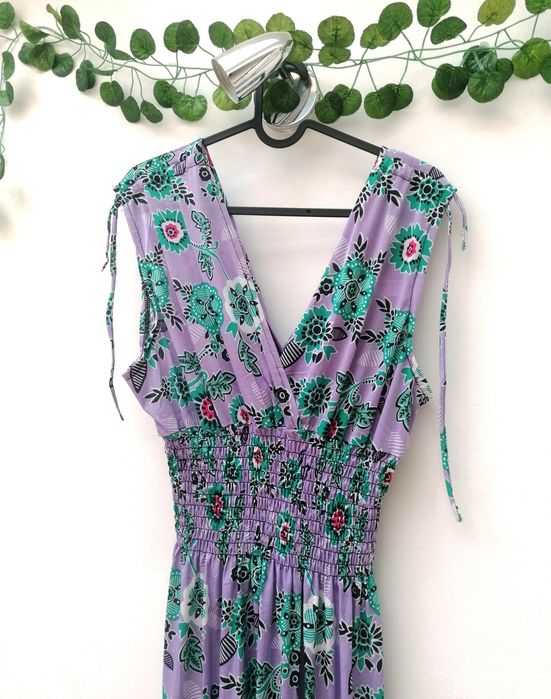 Vestido Mini Lilás com Padrão