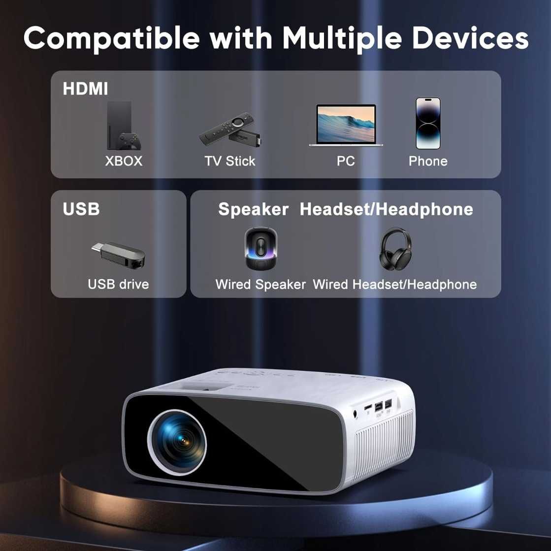 AKATUO XR21 Projektor 4K 15000l 1080p 5G WiFi Bluetooth zoom