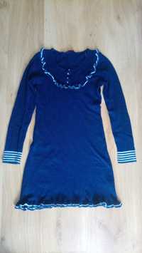 Granatowa sweterkowa sukienka
