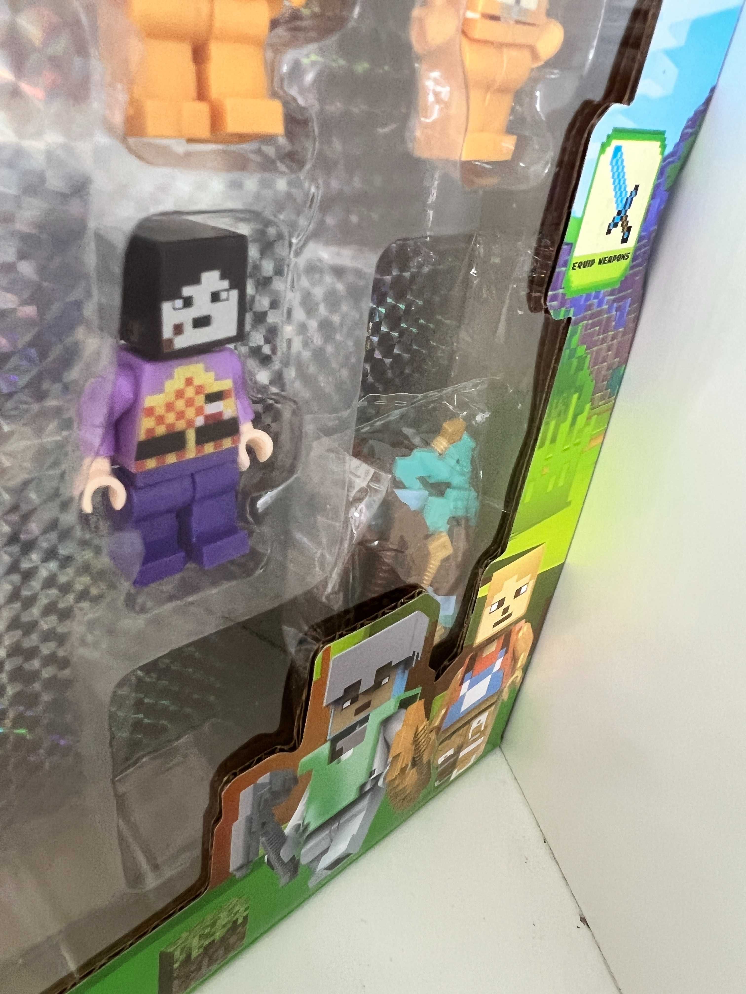 24 szt Ludzików Minecraft Klocki akcesoria Warden Bedrock gold