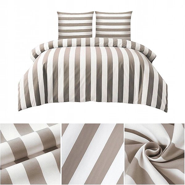 Pościel 160x200 MIKROFIBRA poszewki 70x80 KOMPLET Eusebia Home W PASY