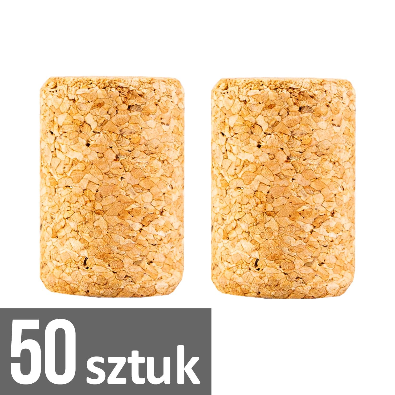 Zestaw 50 sztuk - korki do wina  22x33 mm aglomerowane do butelek