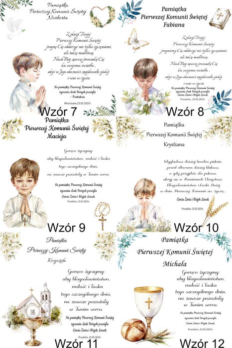 Ramka kamienna pamiątka Komunia Święta dow. tekst foto granit kamień