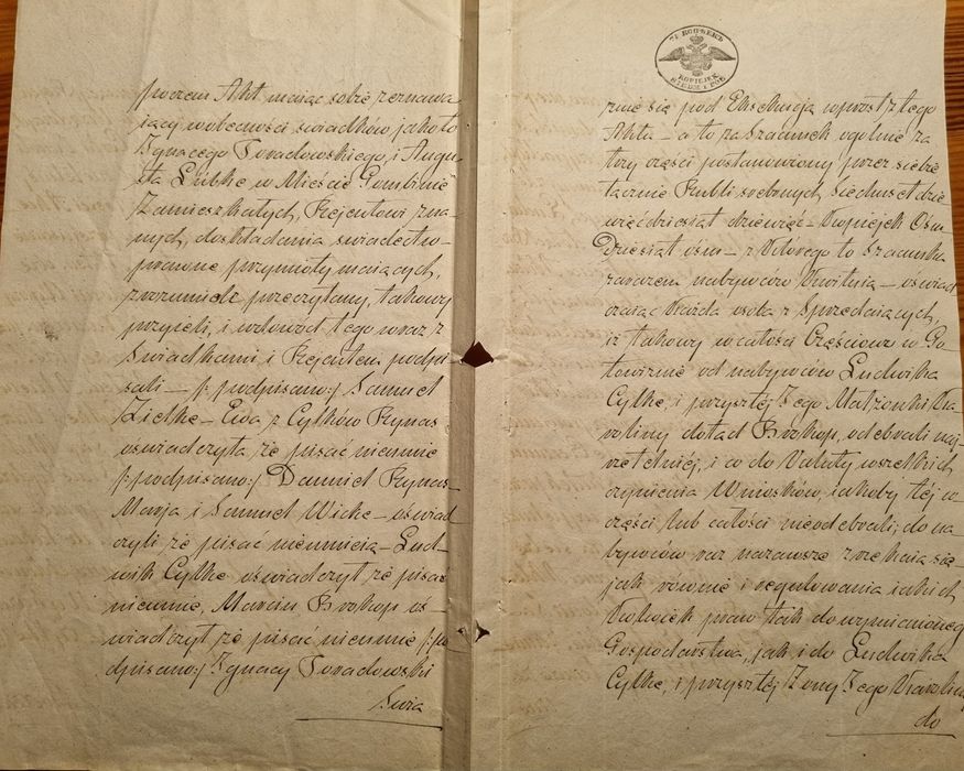 Dokumenty polskie z 1834 r. Znak wodny piękne