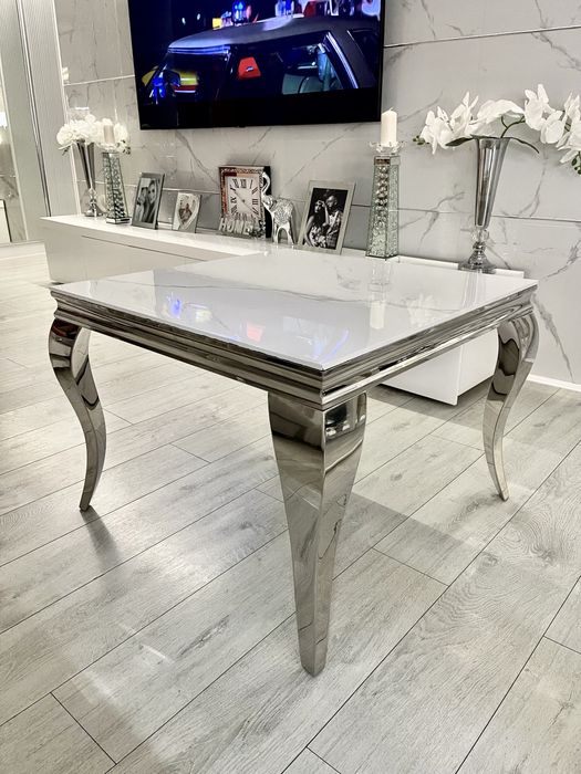 Ława stolik kawowy glamour primavera 80x80 chrom