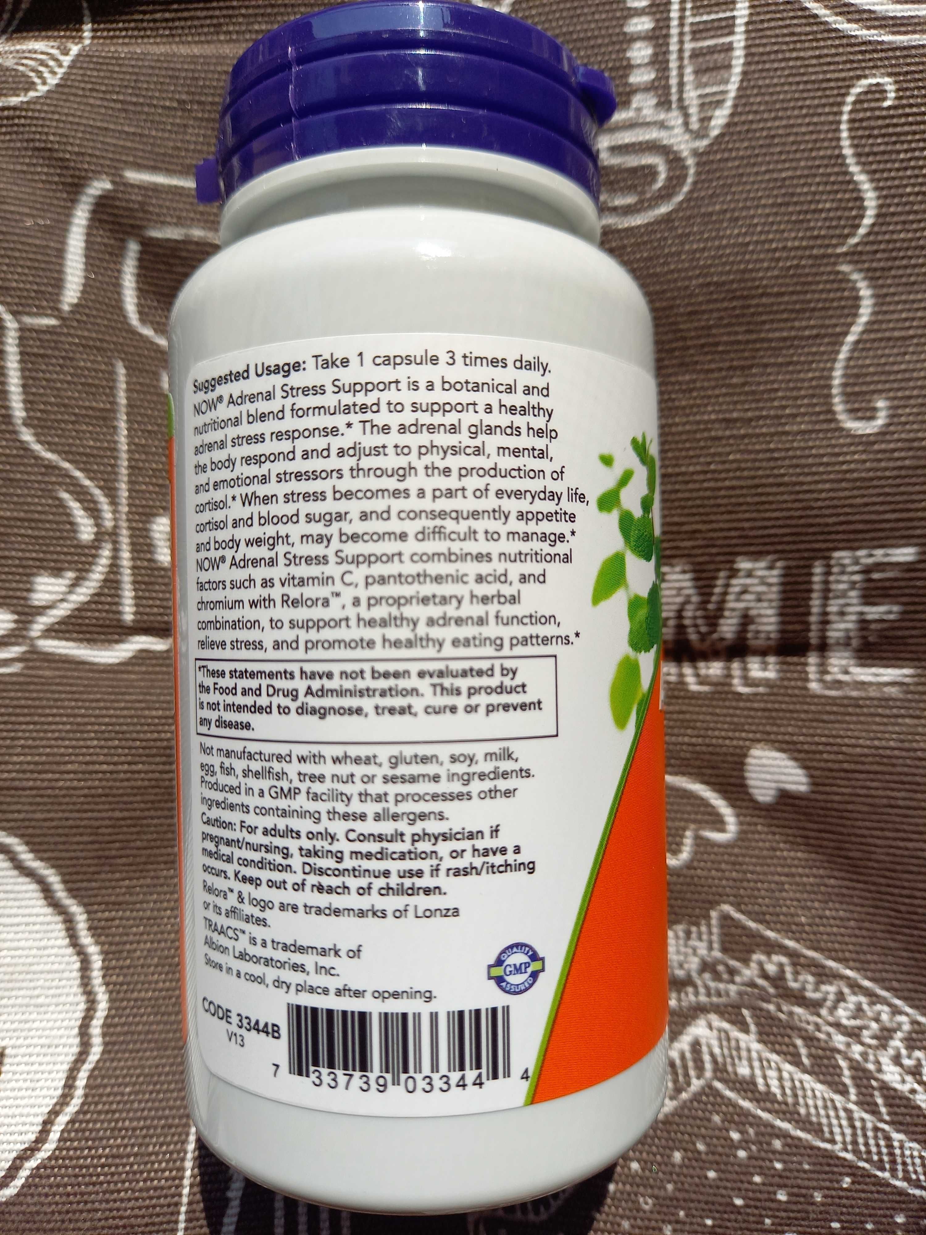 Now Foods Adrenal Stress Support поддержка от стресса уровня кортизола