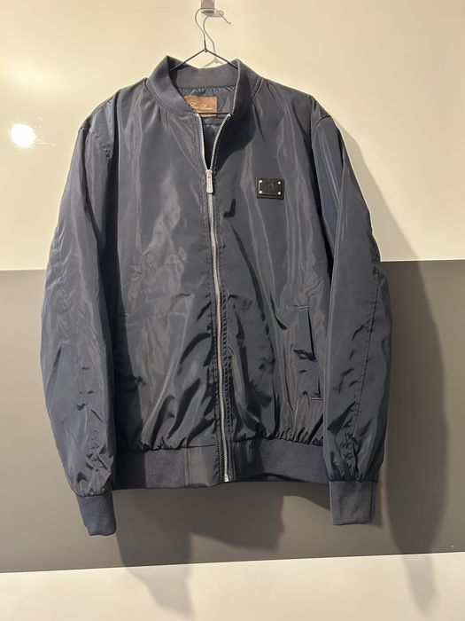 Granatowa męska kurtka bomberka XL Loro Piana