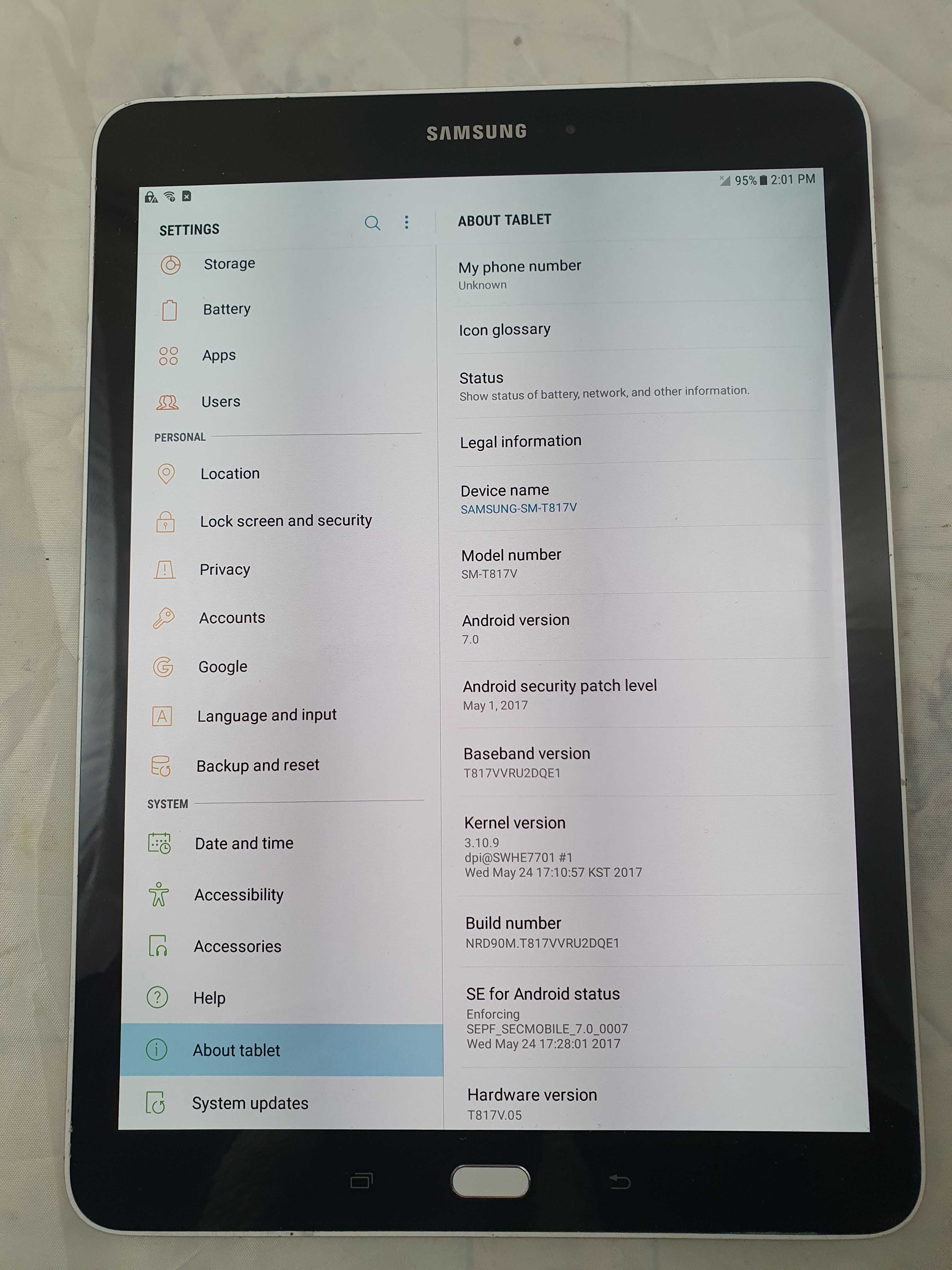 Samsung galaxy tab S2 SM-T817V 32GB 9.7" sim карта