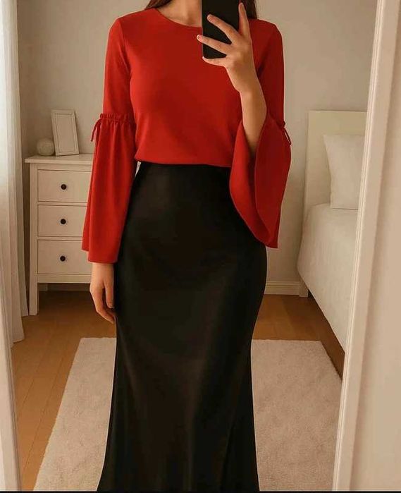 Bluzka z szerokimi rękawami elegancka