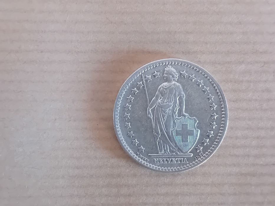 Moeda 2 Francos Suíça 1953