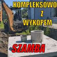 Szambo betonowe 10m3 zbiorniki piwniczki, kanały Kompleksowo z wykopem