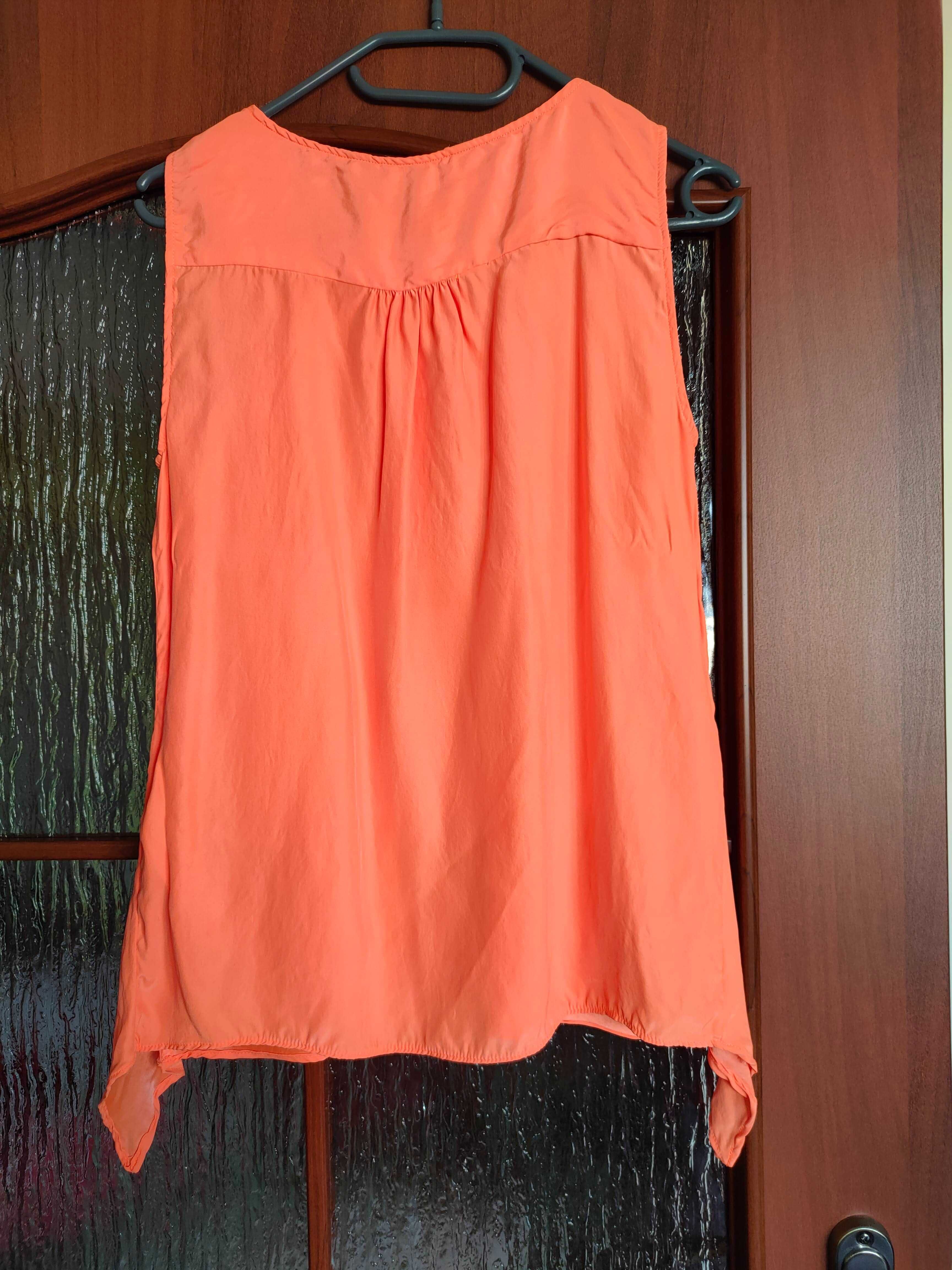 pomarańczowa bluzka asymetryczna