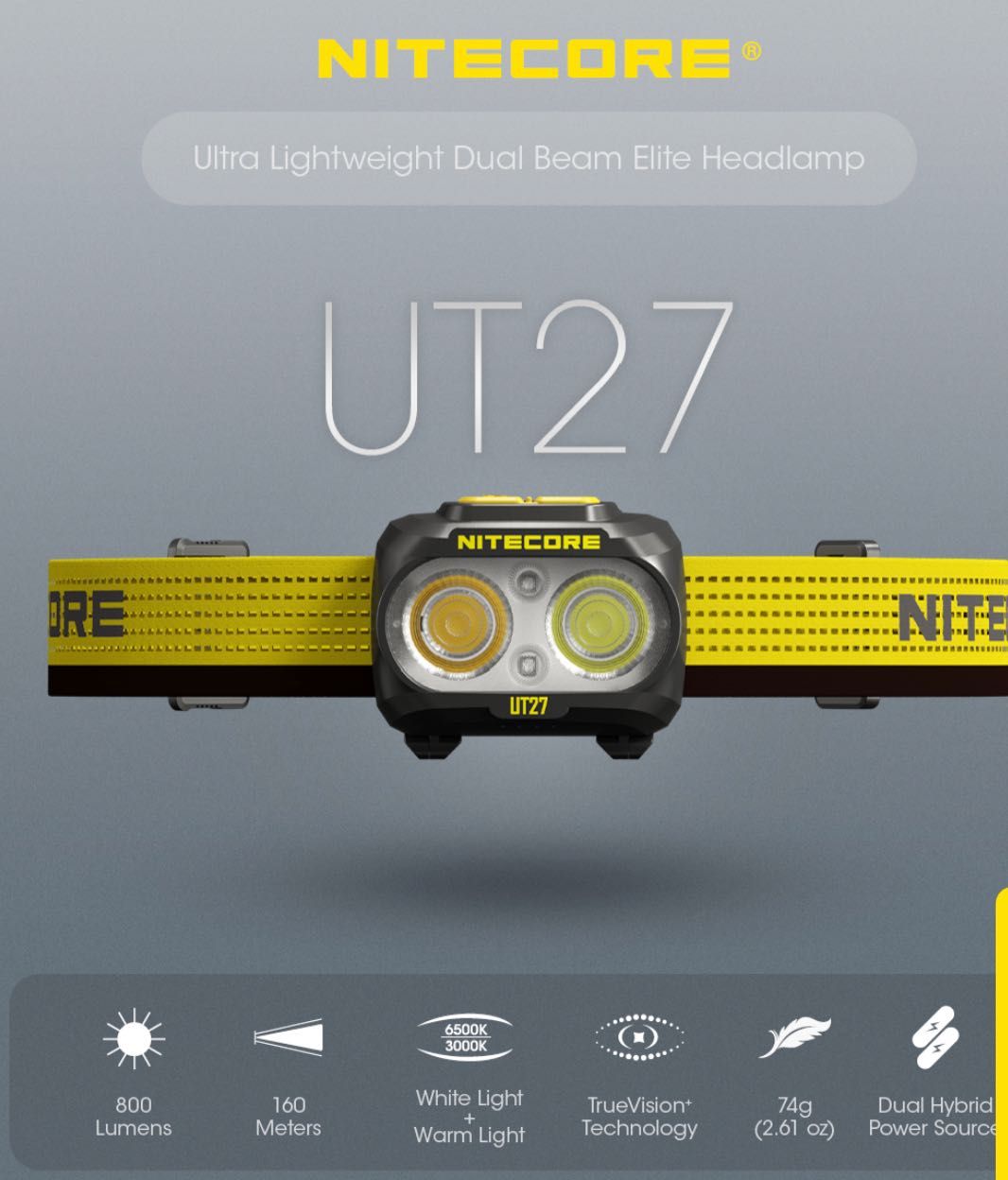 Nitecore UT27 Pro New налобний ліхтар із фірмовий акумулятор HLB1300