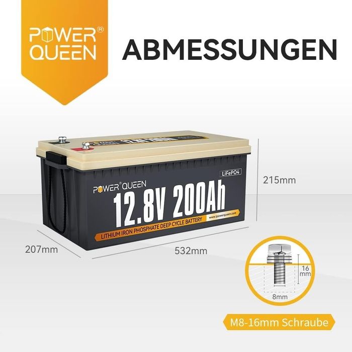 Аккумулятор LifePo4 200Ач 12,8V BMS PowerQueen (Германия)