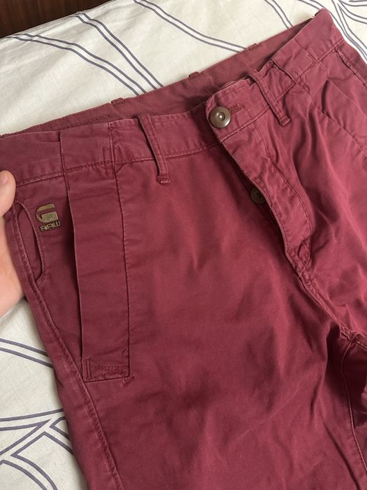 Джинси G Star Raw бордові