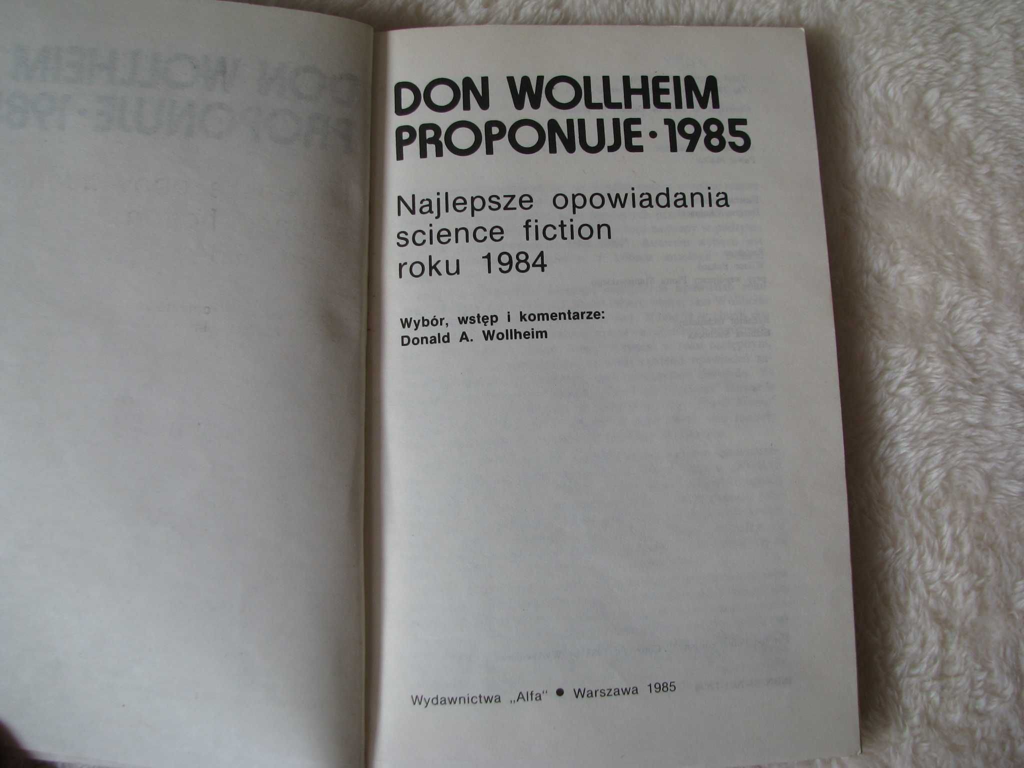 Don Wollheim proponuje 1985 Najlepsze opowiadania SF roku 1984